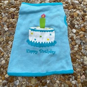 Dog Light Blue Happy Birthday Tank Top - size XS